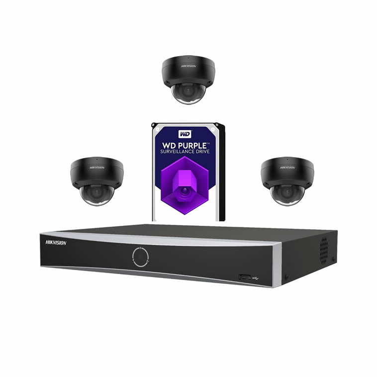 set 3x dome zwart hybride