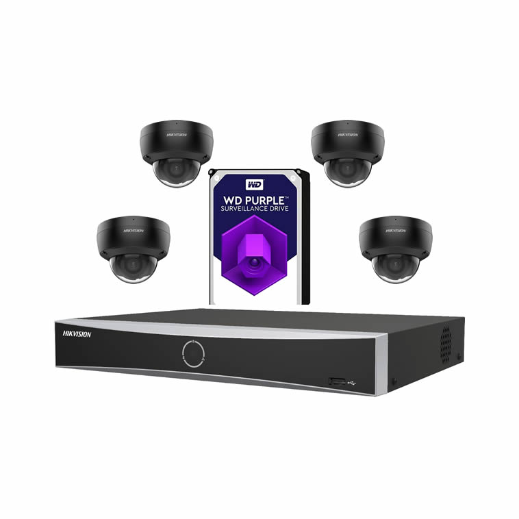 set 4x dome zwart hybride