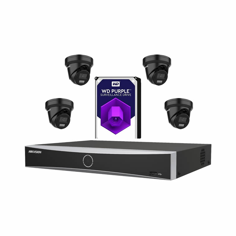 set 4x turret zwart hybride